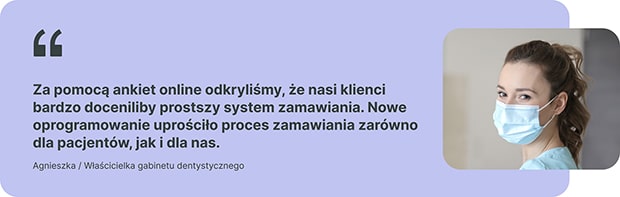 Referencja od właścicielki gabinetu dentystycznego